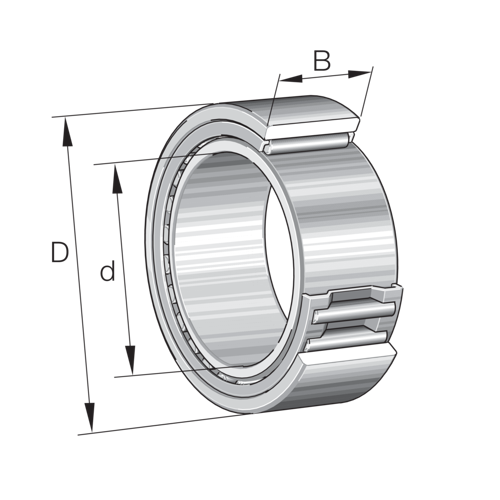 Image of INA Machined Type Needle Roller Bearing With Inner Ring-NAO-173516 - Roladex UK