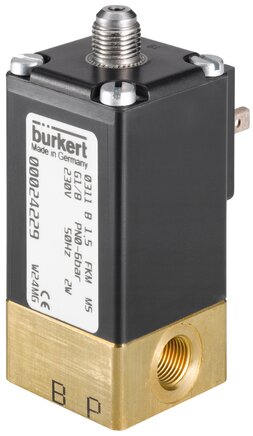 burkert 0312 3/2-way solenoid valve – 230v ac – 0312-c-01,5-ff-ms-fb01-230/50-