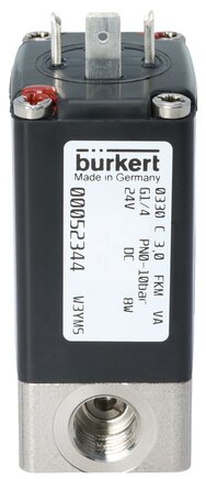 burkert 0330 2/2-way solenoid valve – g1/4" – 24v dc – 0330-a-05,0-ff-va-gm82-024/dc-