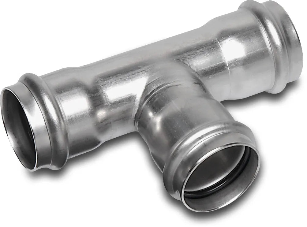 Bonfix T-Piece 90° Stainless Steel 316L 22mm x 15mm x 22mm Press Fit | Bonfix | UK Supplier | Roladex