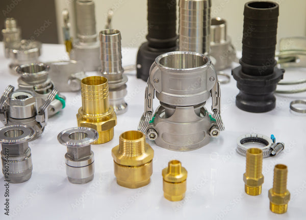 Industrial hose fittings for secure fluid transfer connections