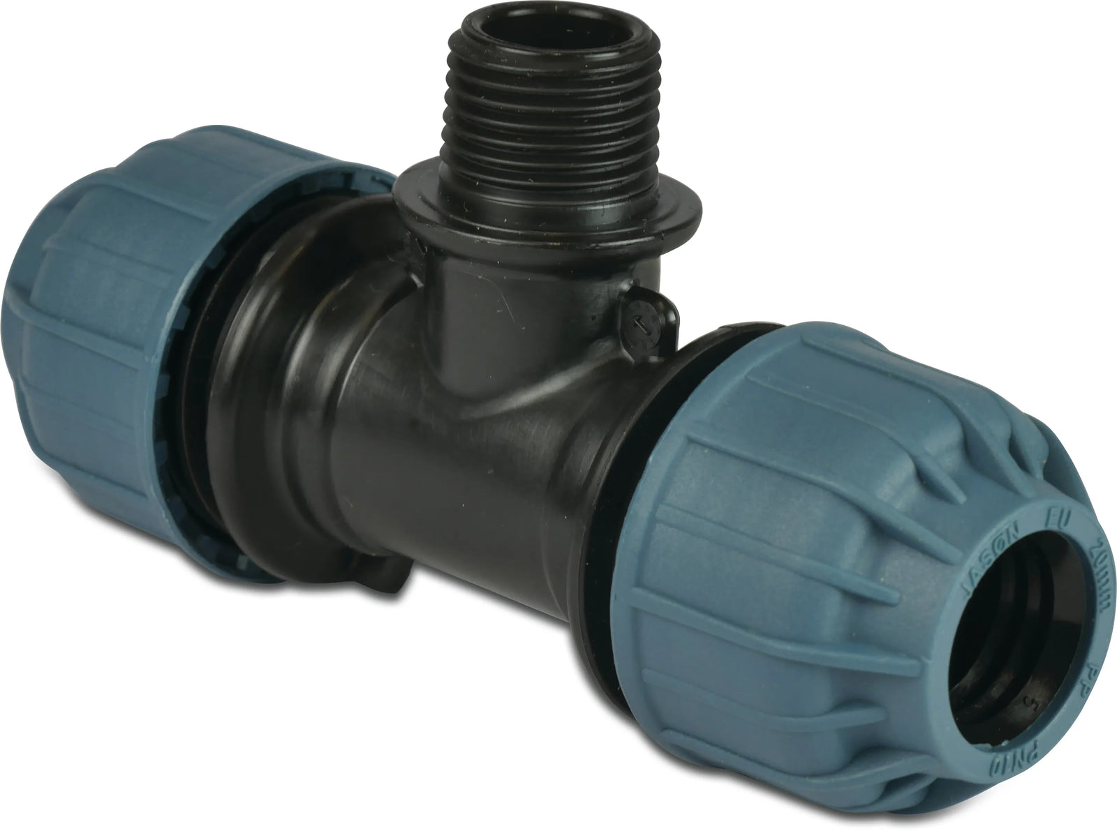 Jason 90° PP 40mm x 1" x 40mm Compression Fitting x Male Thread x Compression Fitting 10Bar | Jason | UK Supplier | Roladex