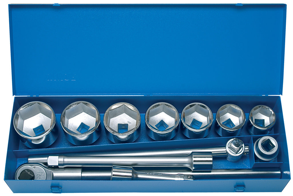 Unior | 603095 | Socket set 1" in metal box - 46 - 80/12