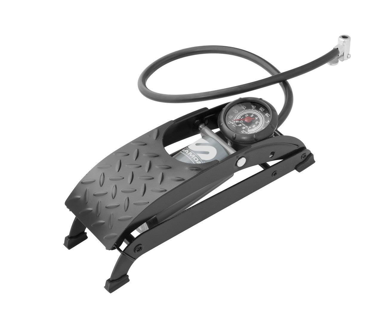 SAMOA Pedal Tyre Pump with Pressure Gauge Roladex UK