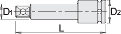 Unior | 615215 | Impact extension bar 1" - 1" x 250