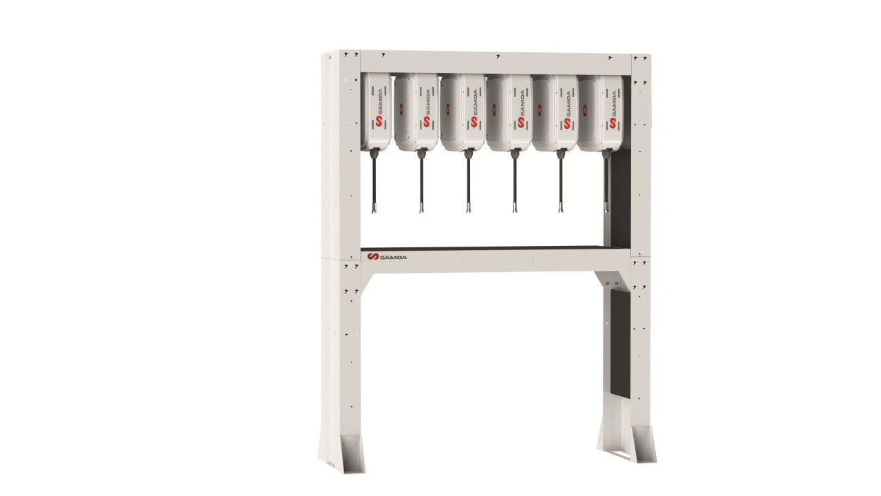 SAMOA Hose Reel Frame with Drip Pocket for Six Hose Reels (Heavy-Duty Model) Roladex UK