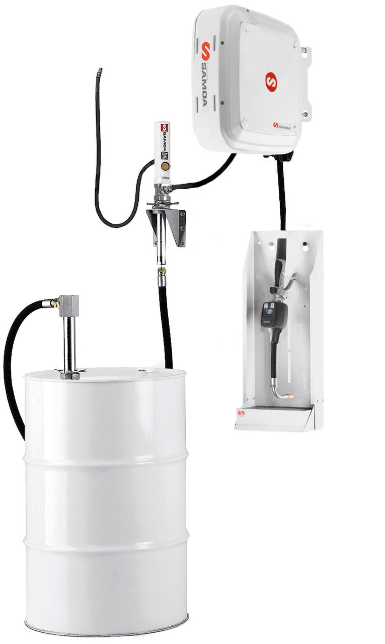 SAMOA Pumpmaster 2 - 3:1 Ratio Air Operated Wall Mounted Oil Pump Package for 205 Litre Drum with 10m Enclosed Hose Re€¦