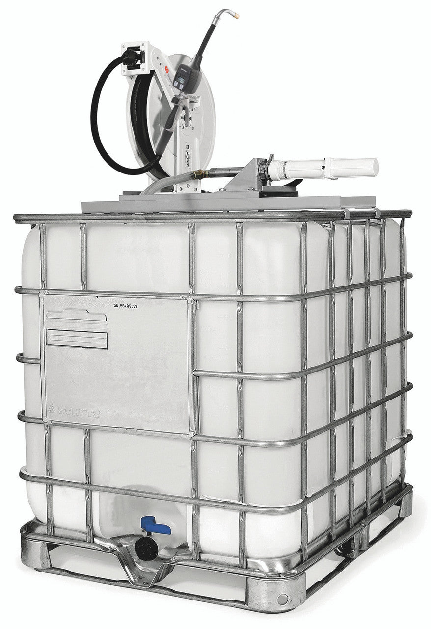 SAMOA Pumpmaster 2 - 3:1 Ratio Air Operated Top Mounted Oil Pump Package for 1000 Litre IBC with 10m Double Arm Hose R€¦