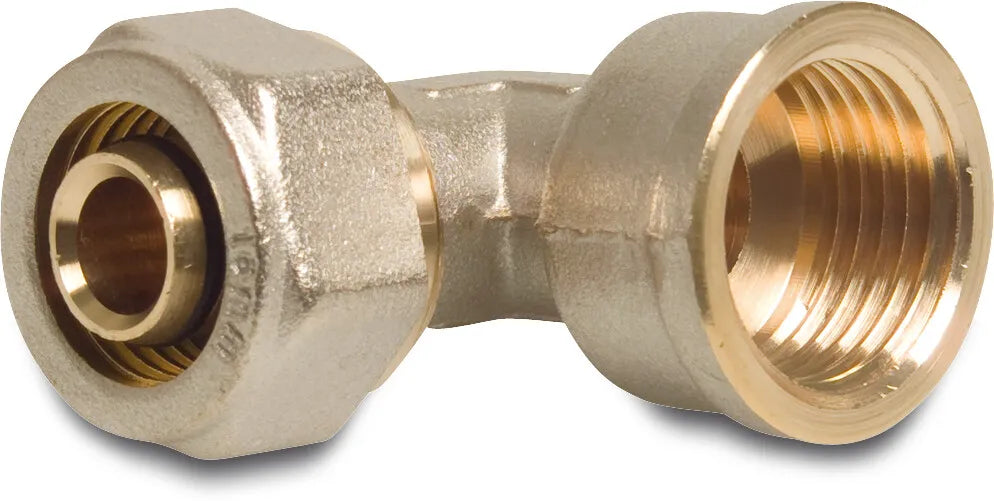 Profec Elbow 90° Brass Nickel Plated 16mm x 1/2" Compression Fitting x Female Threadlu-Pe-x | Profec | UK Supplier | Roladex
