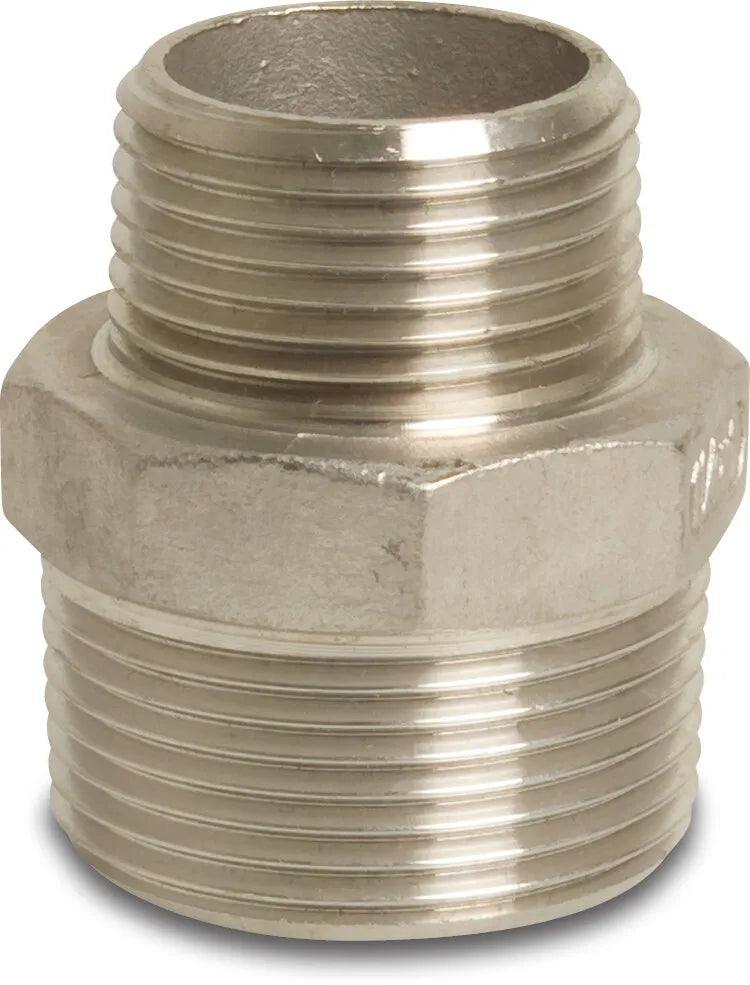 Profec Reducer NiPPle Stainless Steel 316 1 1/2" x 1" Male Thread 16Bar | Profec | UK Supplier | Roladex