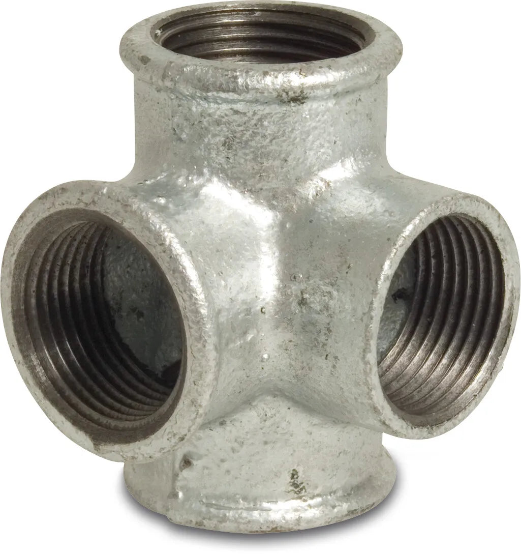 Profec Cross-Piece Galvanised Cast Iron 1" Female Thread 25Bar | Profec | UK Supplier | Roladex