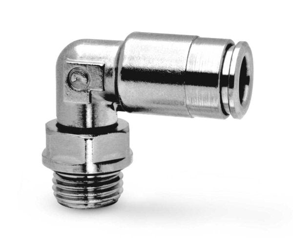 Image of 8522 4-1/8 - Dual seal push in fitting swivel elbow 4mm tube 1/8 thread (Pack of 5) - Camozzi | Roladex UK