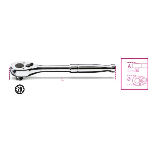 900M/55-1/4" REVER.RATCHET METAL HANDLE