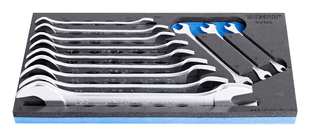 Unior | 621049 | Set of open end wrenches in SOS tool tray - 6 - 32/12