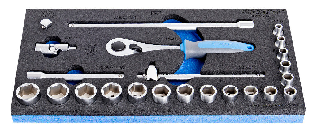 Unior | 621080 | Set of sockets 3/8" in SOS tool tray - /23