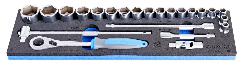 Unior | 621294 | Set of sockets 1/2" in SOS tool tray - /23