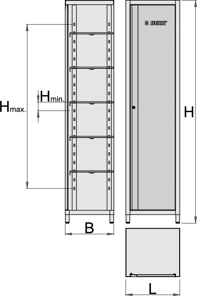Unior | 625745 | Self standing narrow cabinet - 500mm