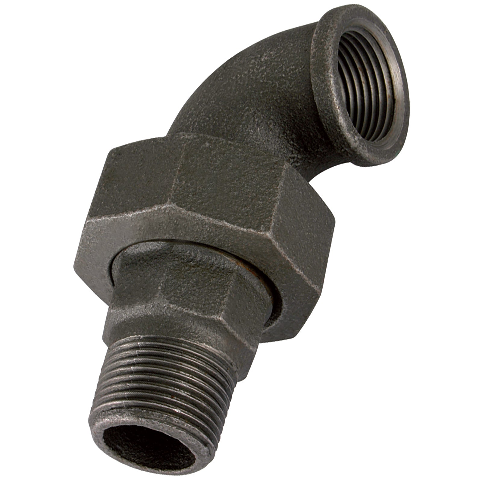 GF GF98-12N - 1/2" BSP/T M/F T/Seat 90Deg Black 98
