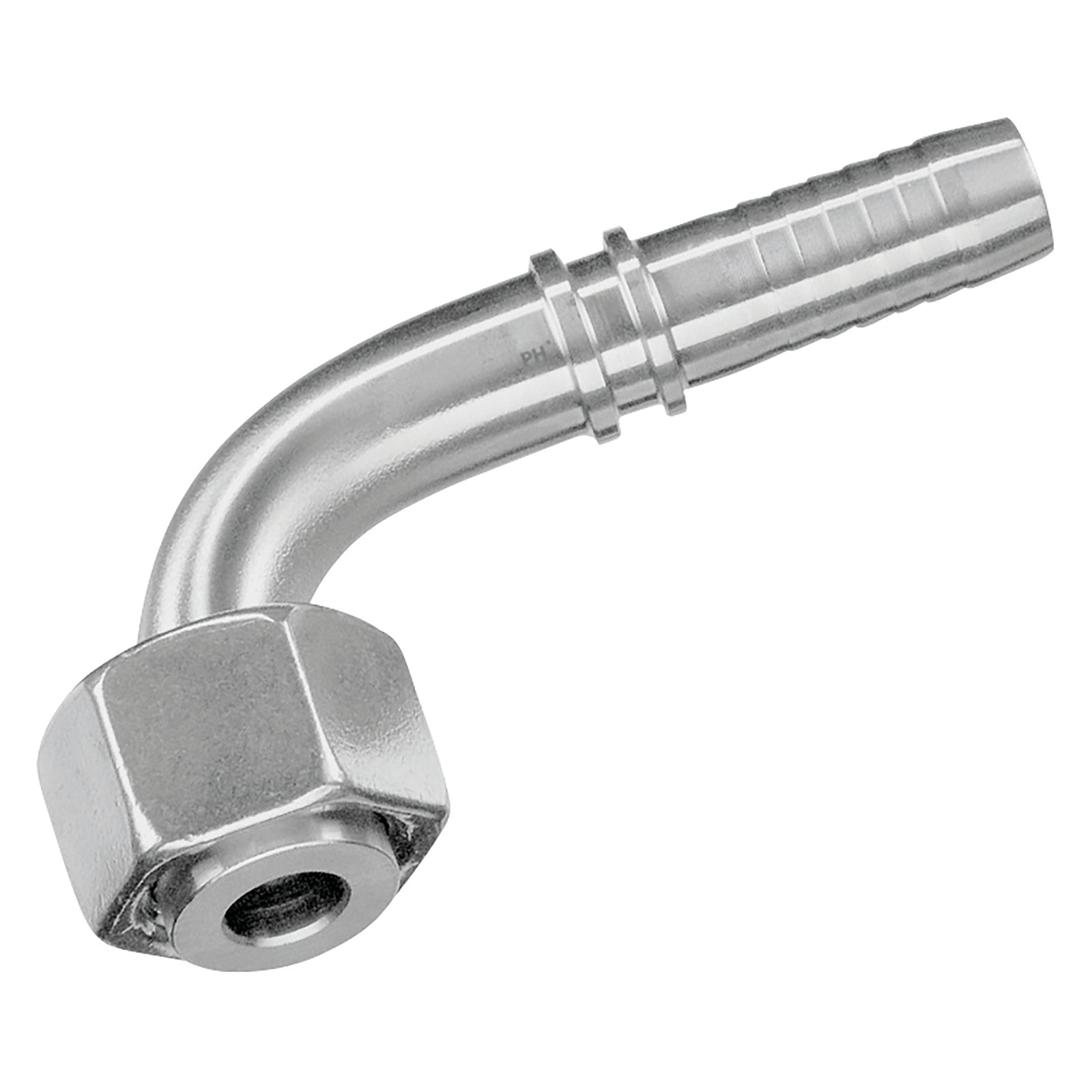 PH Industrie ORFSF089006SS - 13/16" Orfs Female X Swept Hose Tail 90° Elbow