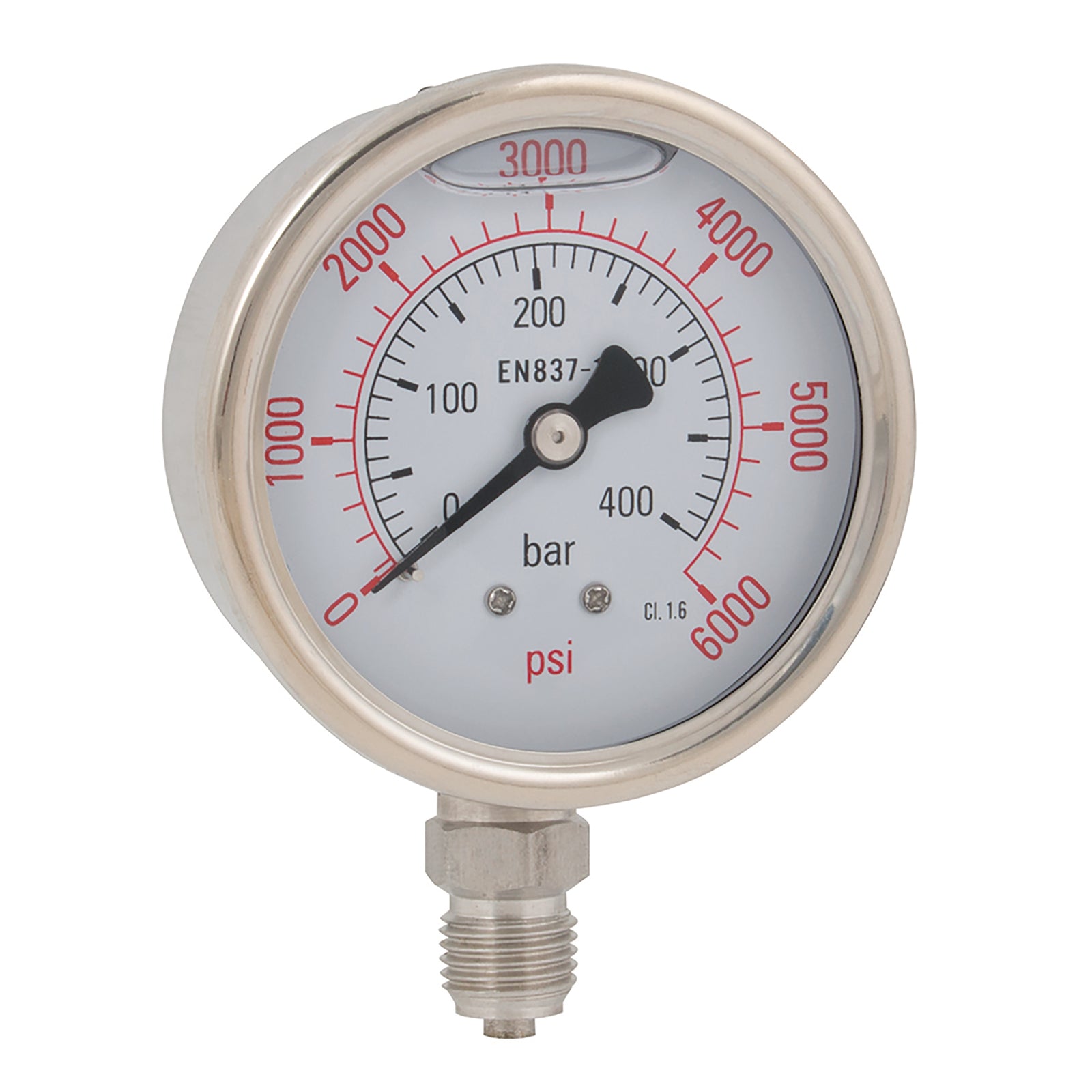 FT Pro SSG63-060BG - 1/4"BSPP 63mm Bottom Gly Gauge 0-1000Psi