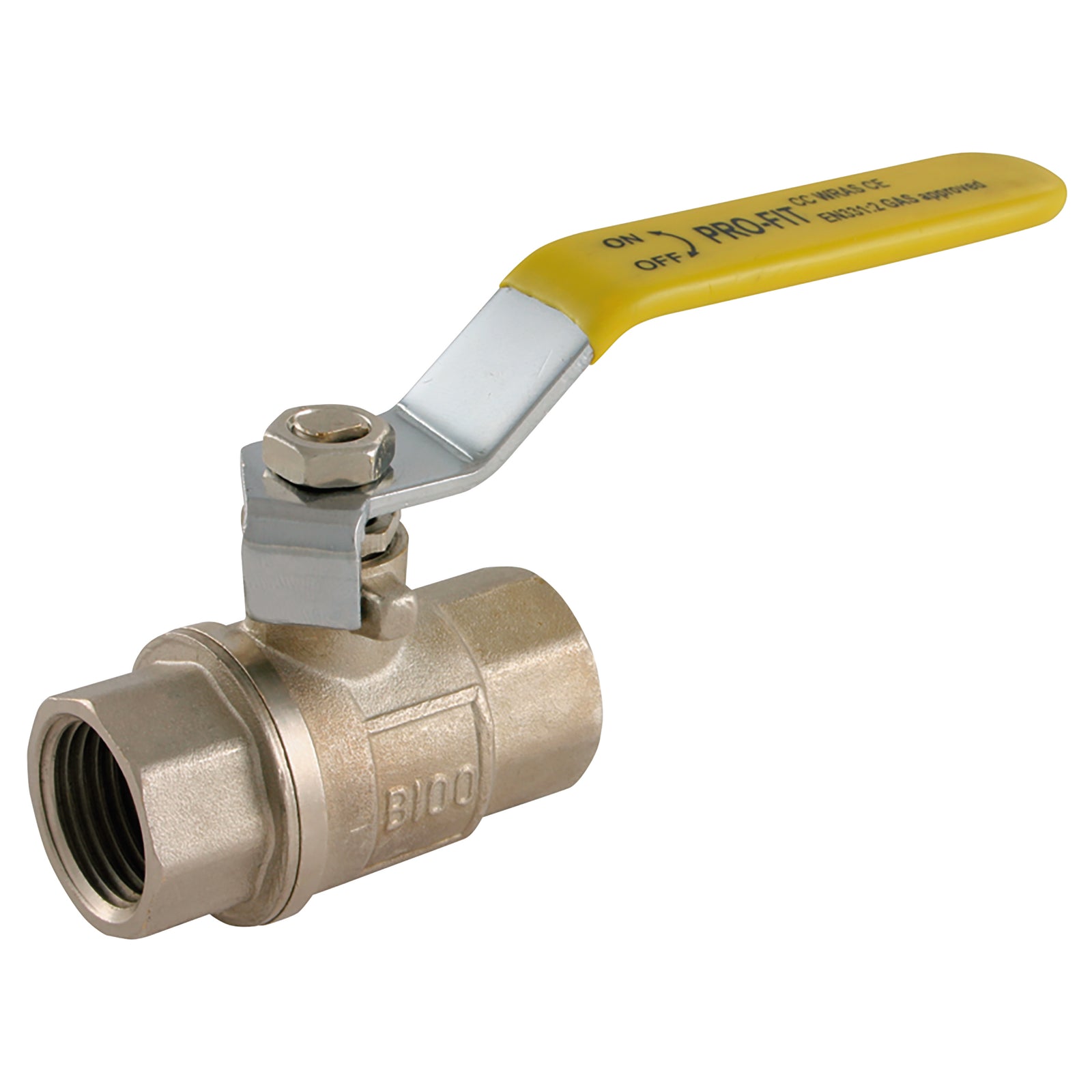 Centreglow EPS-101410 - 1/2" BSPP Brass Ball Valve Lever Handle Yell Handle