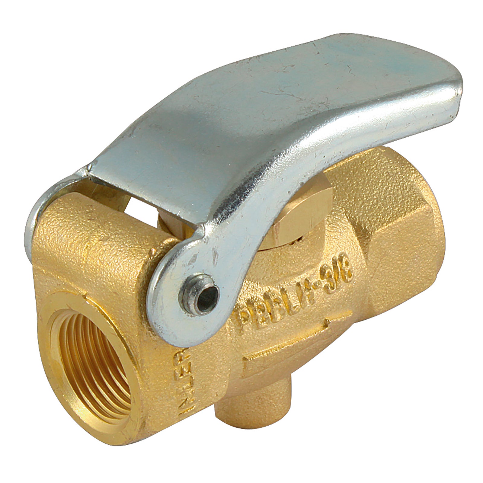 FT Pro PBBLH-3/8 - 2/2 Brass Poppet Valve 3/8BSPP Lev/Sprin