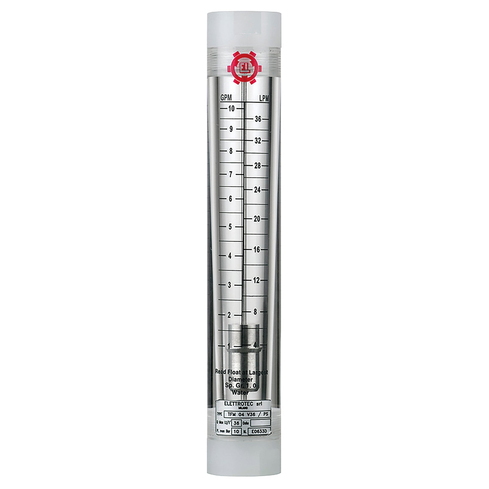 Elettrotec TFM12VL360 - G2" Variable Area Flow Meter 80-360
