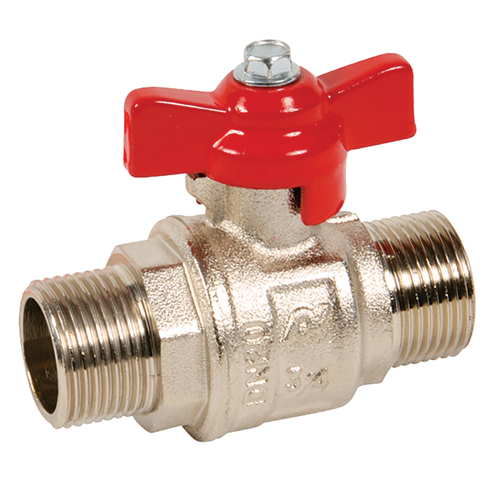 FT Pro BV548-1 - 1" BSPP Brass Ball Valve Red Wing Handle Full Bore