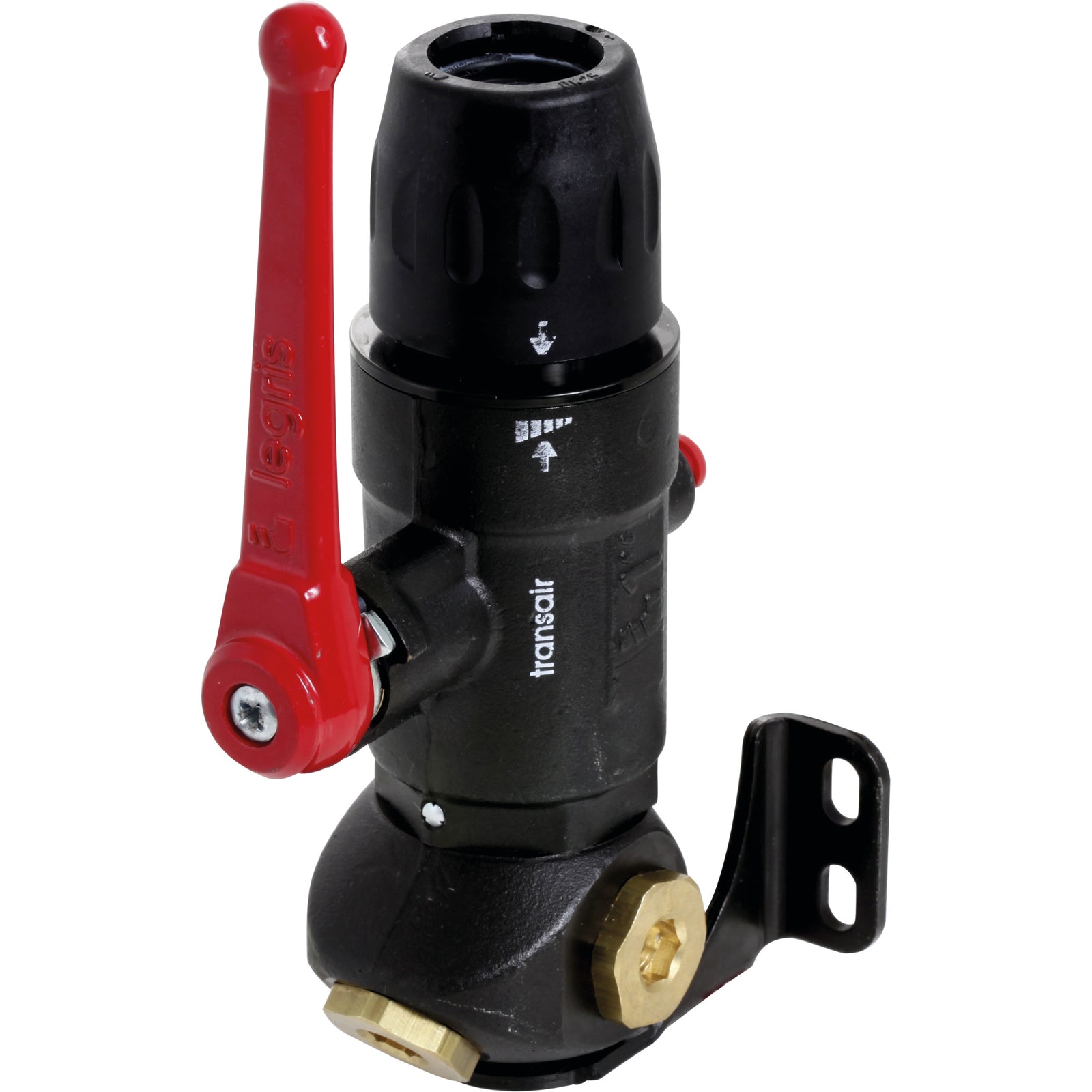 Parker Transair 6637.25.21 - Wall Bracket With Ball Valve 3 Port 45 25mm Tube & 3 X 1/2" BSPP Female Outlet