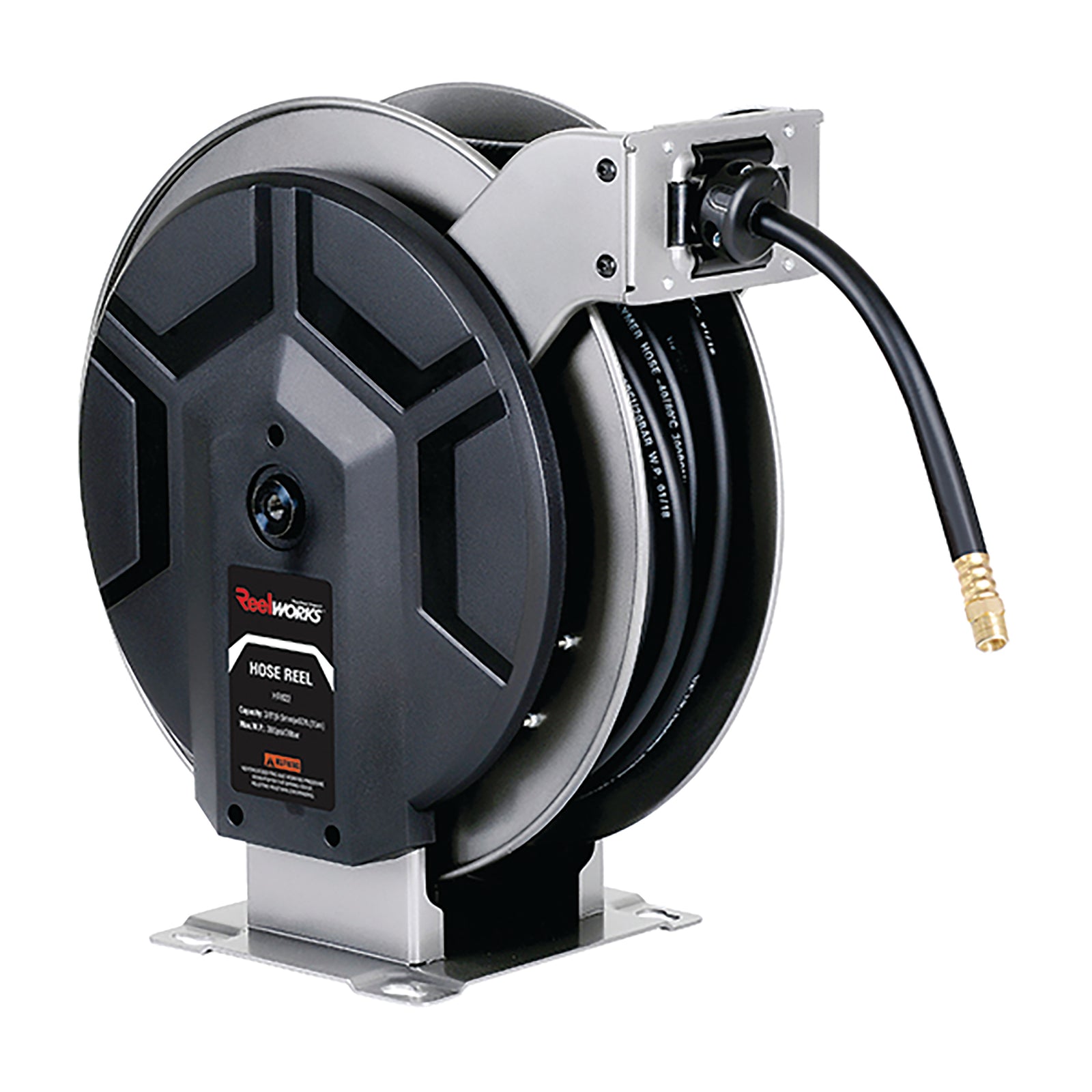 FT Pro CHR826-14-466L - Heavy Duty Spring Rewind Reel, Constructed In Heavy Gauge Powder Coated Carbon Steel, Hose Capacity: 66' / 20M, Hose ID: 1/2"