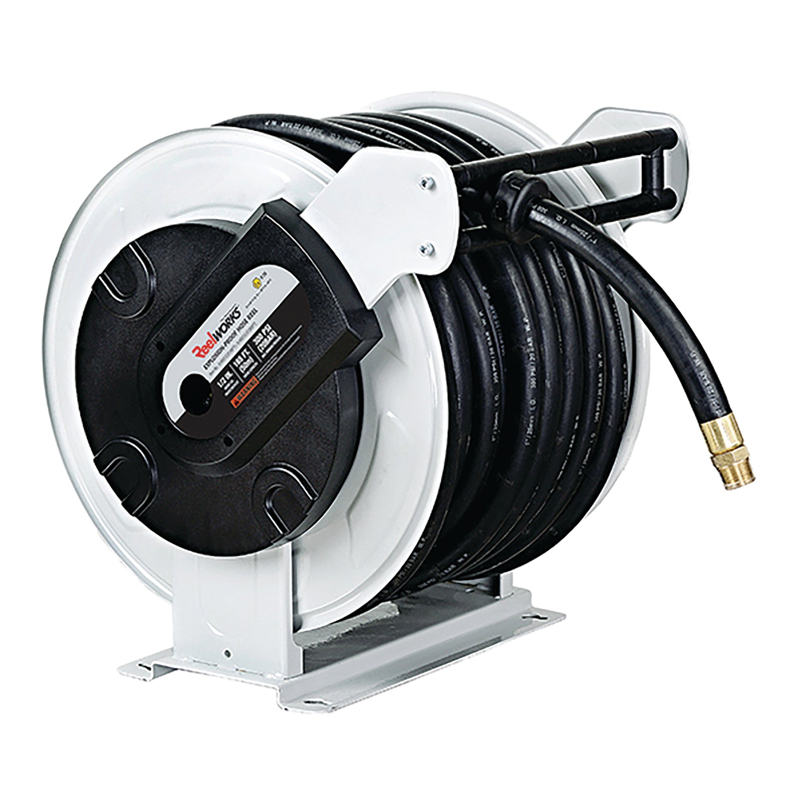 FT Pro C213-2520EX - Heavy Duty Spring Rewind Atex Reel, Constructed In Heavy Gauge Powder Coated Carbon Steel, Hose Capacity: 66'/20M, Hose ID: 1/2"