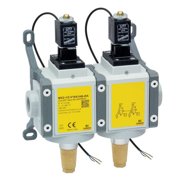 Image of MX2-1/2-V1640EC - 1/2 3/2 valve electro pneumatic CE sensor M8 connect - Camozzi | Roladex UK