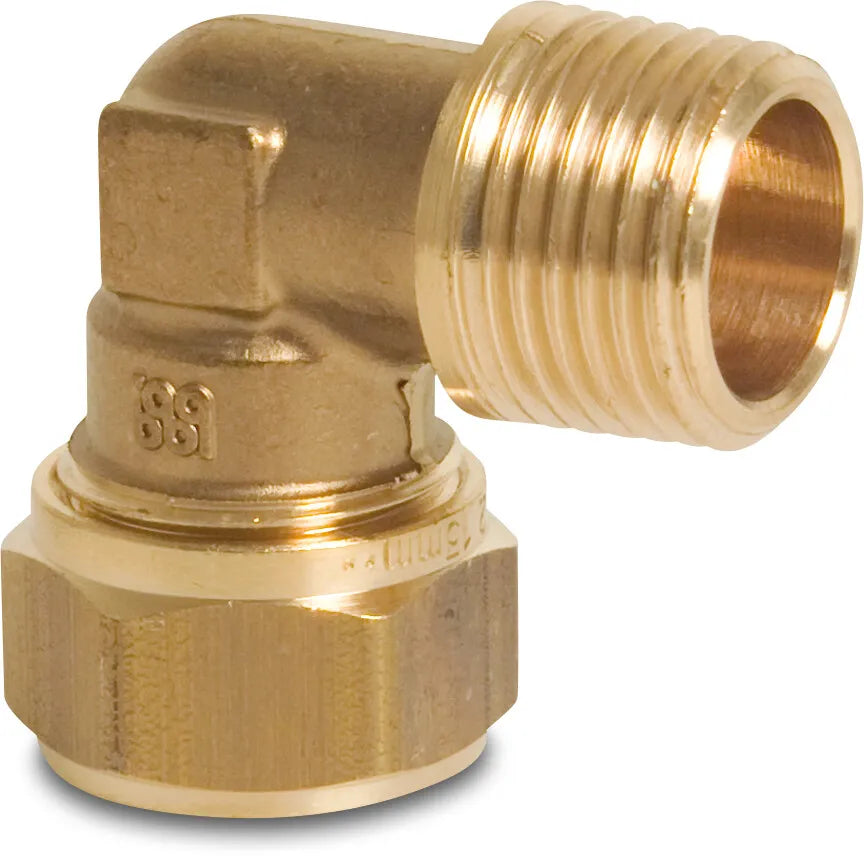 Bonfix Elbow 90° Brass 15mm x 1/2" Compression Fitting x Male Thread /Gastec | Bonfix | UK Supplier | Roladex
