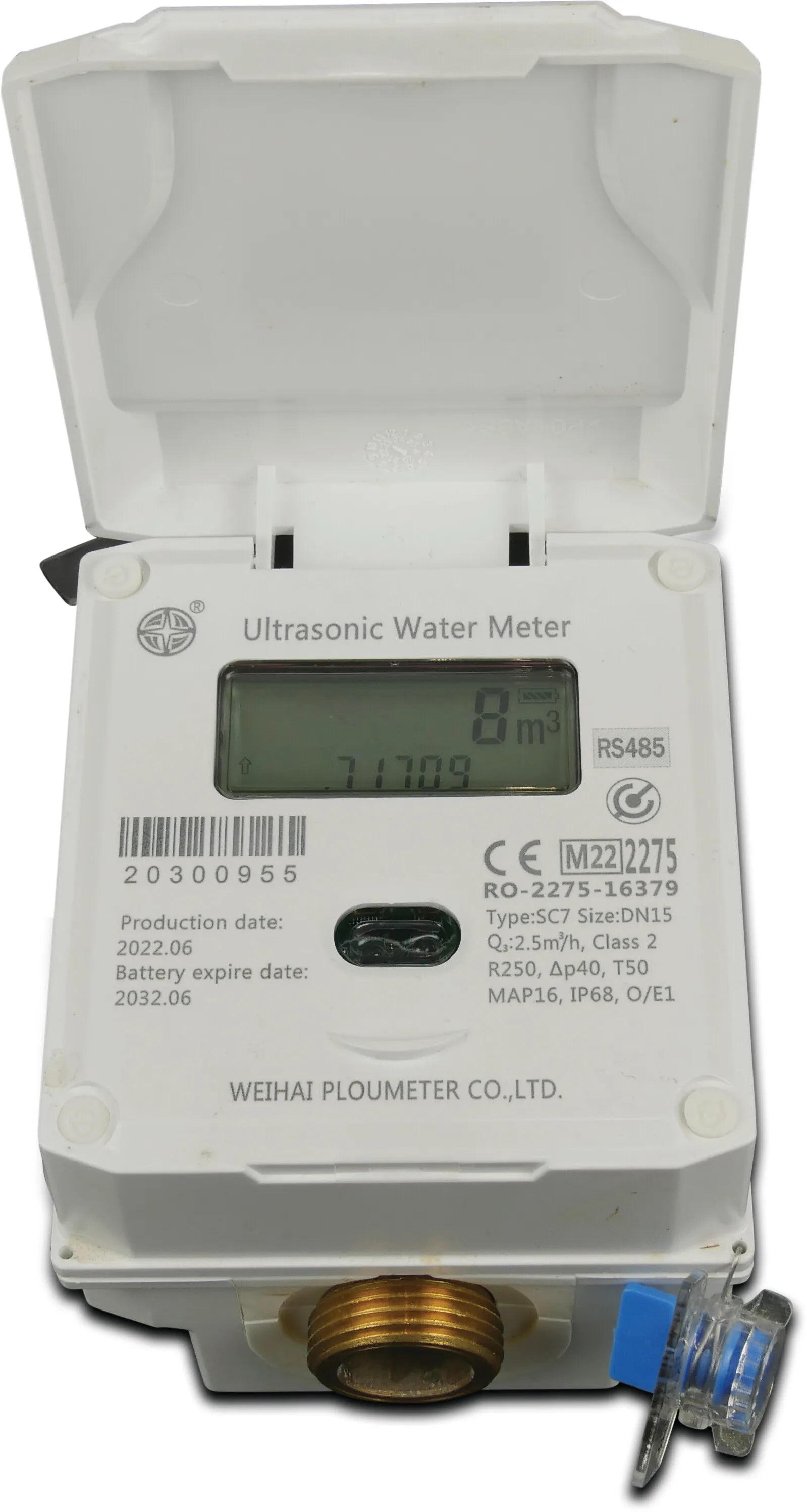 Profec Water Meter Brass 3/4" Male Thread 16Bar Dndn15 24Vdc White Mid Type Class 2 | Profec | UK Supplier | Roladex