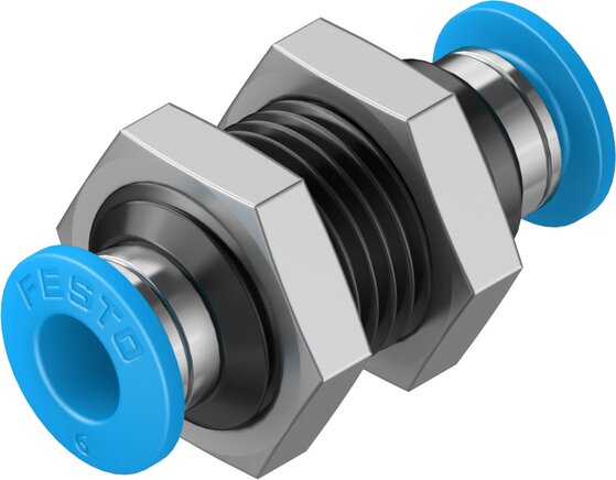 Festo QSS-6-100 Push-In Bulkhead Conn 100 pcs