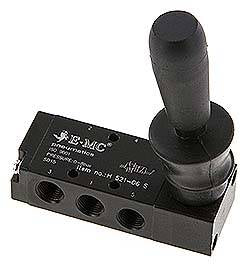 H 521-06 S EMC 5/2-way hand lever valve, spring return, g 1/8"
