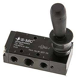 H 522-08 EMC 5/2-way hand lever valve, detend, g 1/4"