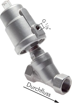 U 2112 ES2A E EMC angled poppet valve g 1-1/2",actuator: stainless steel 1.4305, eco-line