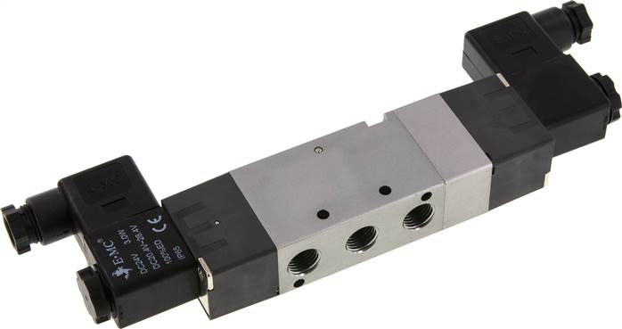 RV 5332-08C-230V EMC 5/3-way solenoid valve, g 1/4", center position closed, 230 v ac