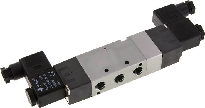RV 5332-08P-24V= EMC 5/3-way solenoid valve, g 1/4", center position breathing, 24 v dc