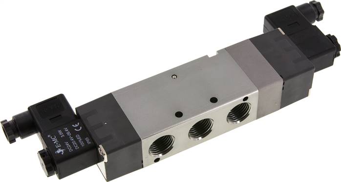 RV 5342-15E-230V EMC 5/3-way solenoid valve, g 1/2", center position vented, 230 v ac