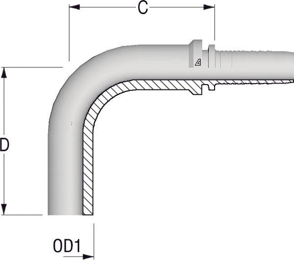8mm Metric 90deg Standpipe x 1/4 Hose