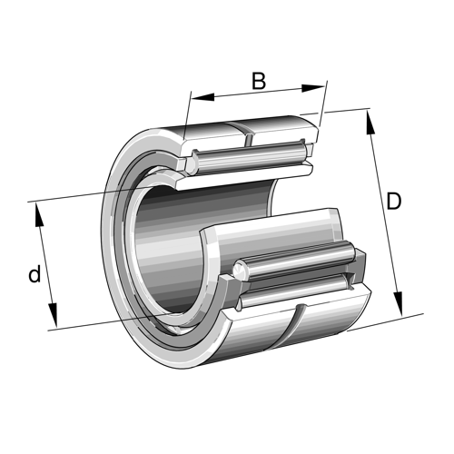 Image of INA Machined Type Needle Roller Bearing With Inner Ring-NA-4907 - Roladex UK