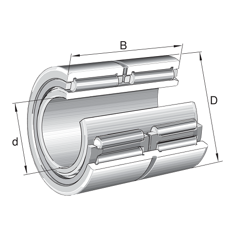 Image of INA Machined Type Needle Roller Bearing With Inner Ring-NA-6908 - Roladex UK