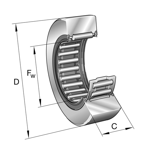 INA RNA-2204-2RS Machined Type Needle Roller Bearing