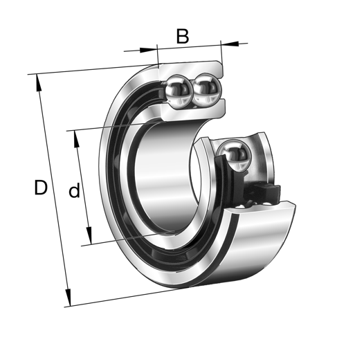 Image of INA Angular Contact Ball Bearing-3007-ZZ - Roladex UK