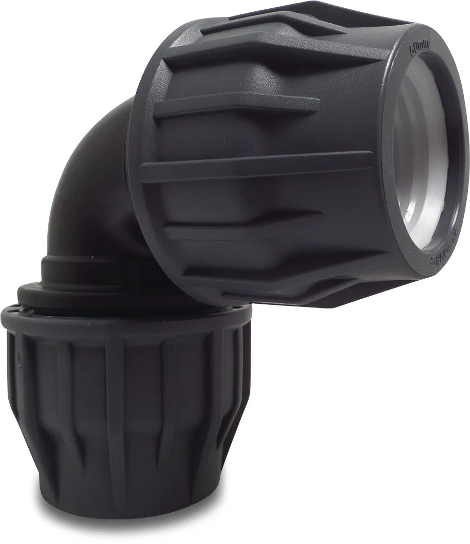 Jasonflex 90° PP 50mm Compression Fitting 16Bar Grey | Jasonflex | UK Supplier | Roladex