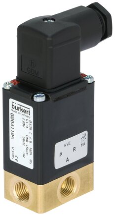 burkert 0330 3/2-way solenoid valve – brass – g1/4" – 24v ac – 138316