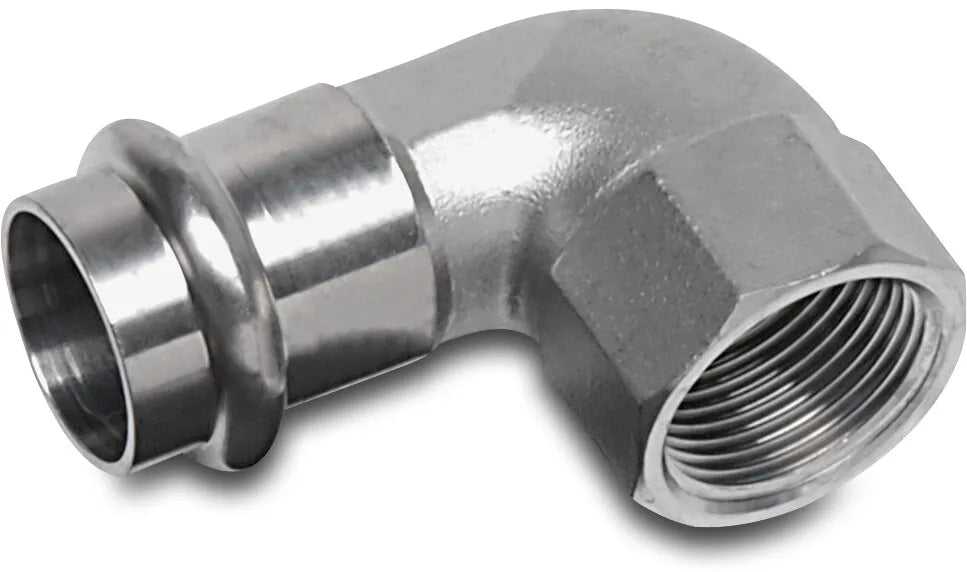 Bonfix Elbow 90° Stainless Steel 316L 1" x 28mm Female Thread x Press Fit | Bonfix | UK Supplier | Roladex