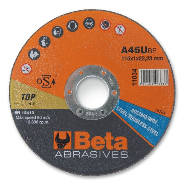 11034 1,6-22,23-STEEL-INOX CUT.DISC TH F